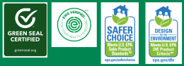 Green Seal, Safer Choice, EWG and DfE logos